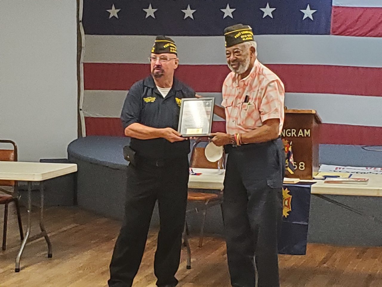 VFW Post 668 celebrates its first African American Post Commander, Henry Brown, Jr.  Past Commander Brown is a veteran of the Vietnam War.